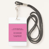 Geometrische roze driehoeken Geregistreerd verplee Badge (Achterkant met draagriem)