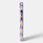 Geometrische roze en blauwe bloem Case-Mate iPhone case (Achterkant / Links)