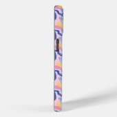 Geometrische roze en blauwe bloem Case-Mate iPhone case (Achterkant / Rechts)