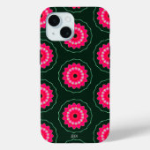 Geometrische roze en groene bloemen Case-Mate iPhone case (Achterkant)