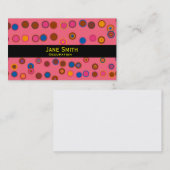 Geometrische roze gele cirkel patroon moderne tren visitekaartje (Voorkant / Achterkant)