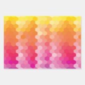 Geometrische Roze & Gele Hexagon Modern Gradient Inpakpapier Vel (Voorkant 2)