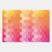 Geometrische Roze & Gele Hexagon Modern Gradient Inpakpapier Vel (Voorkant)