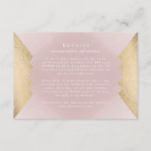 Geometrische roze Gold Gatsby Weddenschap Enclosur RSVP Kaartje (Voorkant)