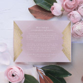 Geometrische roze Gold Gatsby Weddenschap Enclosur RSVP Kaartje
