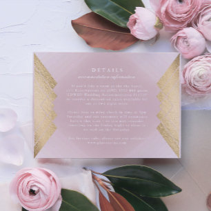 Geometrische roze Gold Gatsby Weddenschap Enclosur RSVP Kaartje