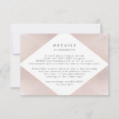 Geometrische roze Gold Gatsby Weddenschap RSVP Kaartje (Voorkant)