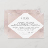 Geometrische roze Gold Gatsby Weddenschap RSVP Kaartje (Voorkant / Achterkant)