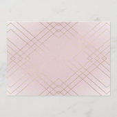Geometrische roze Gold Gatsby Wedding Menu (Achterkant)