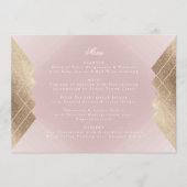 Geometrische roze Gold Gatsby Wedding Menu (Voorkant)
