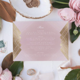 Geometrische roze Gold Gatsby Wedding Menu
