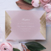 Geometrische roze Gold Gatsby Wedding Reception Ca Informatiekaartje