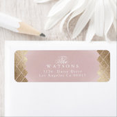 Geometrische roze goudbruistocht etiket (Insitu)