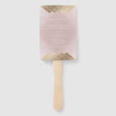 Geometrische roze goudbruistocht handwaaier (Achterkant)