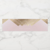 Geometrische roze goudbruistocht waterfles etiket (Enkel label)