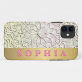 Geometrische Roze Gouden HART Patroon Case-Mate iPhone Case (Achterkant (horizontaal))