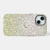 Geometrische Roze Gouden HART Patroon iPhone 15 Case (Achterkant horizontaal)