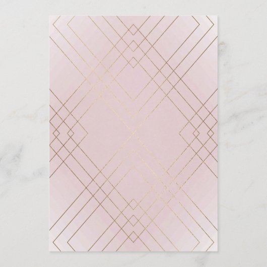 Geometrische roze goudmakerij kaart (Achterkant)