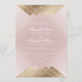 Geometrische roze goudmakerij kaart (Voorkant)