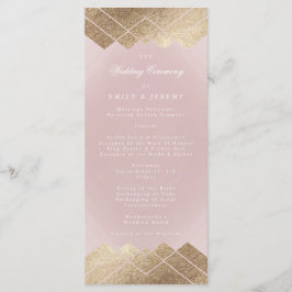 Geometrische roze goudstby-weddenschap programmakaart