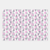 Geometrische roze grijs Abstract gepatterd Inpakpapier Vel (Voorkant)