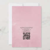 Geometrische roze kersenbloesem QR-code RSVP-huwel Kaart (Achterkant)