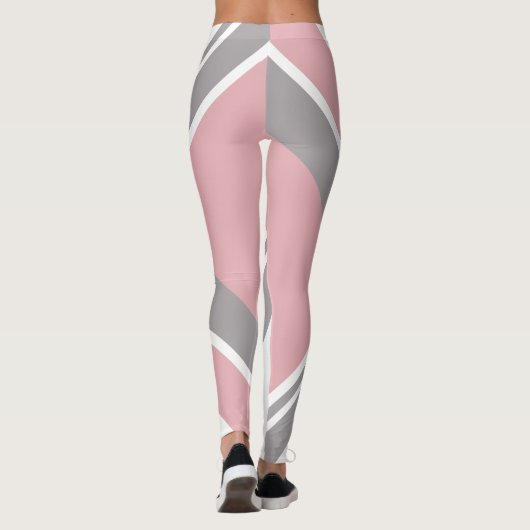 Geometrische roze leggings (Achterkant)