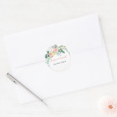 Geometrische roze lente bloemenliefde is zoete bru ronde sticker (Envelop)