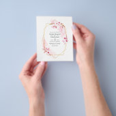 Geometrische Roze Lente Kersenbloesem Bruiloft Flyer (Hand)
