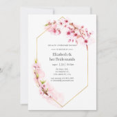 Geometrische roze lentesbloesem bridesmaids Lunche Kaart (Voorkant)