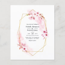 Geometrische roze lenteskers bloesem bruiloft