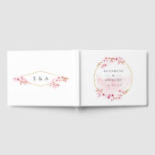 Geometrische roze lenteskers bloesem bruiloft gastenboek (Volledig)