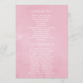 Geometrische roze lenteskers bloesem bruiloft programmakaart (Achterkant)