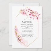 Geometrische roze lenteskers bloesem kaart (Voorkant)