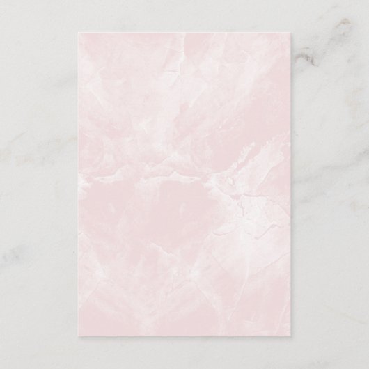 Geometrische roze marmer Weddenschap Details Informatiekaartje (Achterkant)