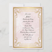 Geometrische roze marmer Wedding Bachelorette Part Kaart (Voorkant)