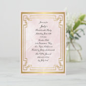 Geometrische roze marmer Wedding Bachelorette Part Kaart (Staand voorkant)