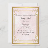 Geometrische roze marmer Wedding Engagement Party Kaart (Voorkant)