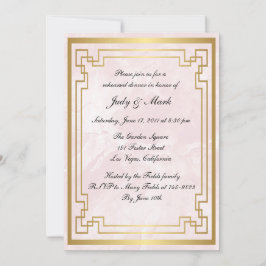 Geometrische roze marmer Wedding Rehearsal Dinner Kaart