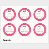 Geometrische roze moderne dank u ronde sticker (Vel)