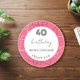 Geometrische roze moderne dank u zandsteen onderzetter