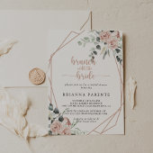 Geometrische roze Rose Brunch met de bride Shower Kaart