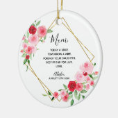 Geometrische roze roze bridale bridesmaïde keramisch ornament (Links)