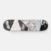 Geometrische roze roze gouden witte marmer persoonlijk skateboard (Horizontaal)