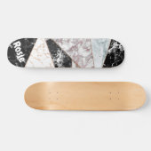 Geometrische roze roze gouden witte marmer persoonlijk skateboard (Horizontaal)