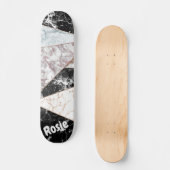 Geometrische roze roze gouden witte marmer persoonlijk skateboard (Voorkant)