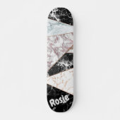 Geometrische roze roze gouden witte marmer persoonlijk skateboard (Voorkant)