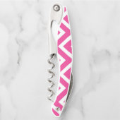 Geometrische roze strepen kurkentrekker (Voorkant)