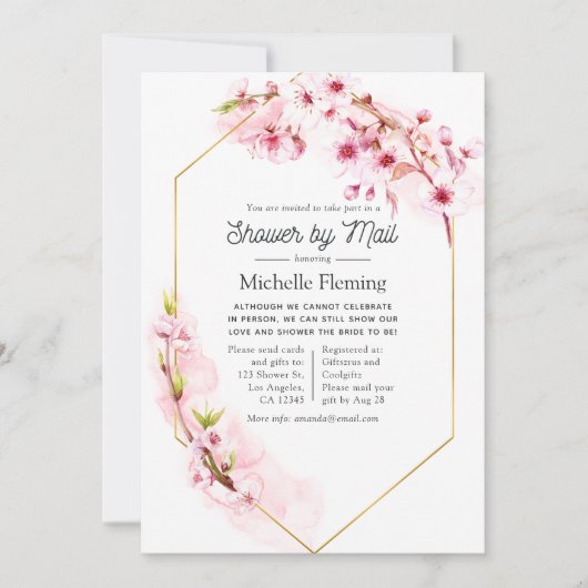 Geometrische roze Vrijgezellenfeest van de Floral  Kaart (Voorkant)