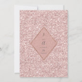 Geometrische roze zilveren roos goudflorale bruilo kaart (Achterkant)